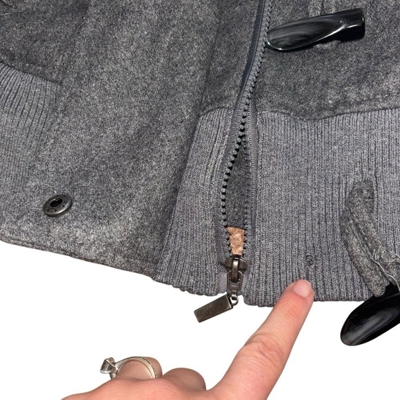 Dollhouse Woolblend Y2K Gray Button Up Zip Sweater Jacket Women’s M Winter Warm - Picture 13 of 13